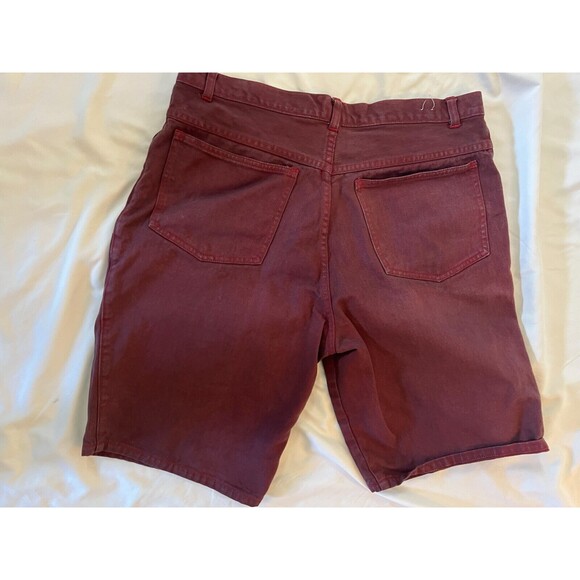 Vintage Sostanza Contemporary Apparel jorts/ short maroon/ red distressed  36 - Picture 10 of 10